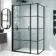 Toulon Matt Black Grid Easy Clean 6mm Pivot Shower Enclosure 1200x700mm
