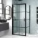 London Matt Black Grid 6mm Bifold Shower Enclosure 900x700mm