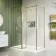 Munich Brushed Brass Framed 8mm Walk In Shower Enclosure 800mm & 800mm Glass with Return Panel