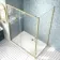 London Brushed Brass 6mm Sliding Shower Enclosure 1400x800mm