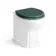 Hudson Traditional Back To Wall Toilet With Midnight Green Wooden Seat - Brushed Brass Hinges