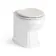 Hudson Traditional Back To Wall Toilet With Cotton White Wooden Seat - Brushed Brass Hinges
