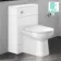Harper Gloss White Back To Wall Unit 500mm and Aruba Toilet
