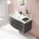 Bali Tungsten Grey Wall Hung Basin Drawer Vanity 1000mm - Left Handed