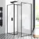 Munich Matt Black Framed 8mm Walk In Shower Enclosure 800mm & 900mm Glass with Pivotal Return Panel