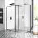Munich Matt Black Framed 8mm Walk In Shower Enclosure 1200mm & 800mm Glass with Pivotal Return Panel