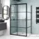 London Matt Black Grid 6mm Sliding Shower Enclosure 1100x900mm