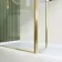 Munich Brushed Brass Framed 8mm Walk In Shower Enclosure 1400mm & 800mm Glass with Return Panel