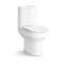 Denver Short Projection Rimless Close Coupled Toilet With Soft Close Slim Seat