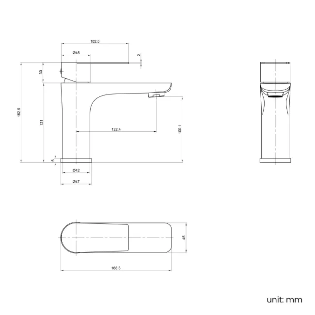 Glen Brushed Stainless Steel Basin Mixer Tap