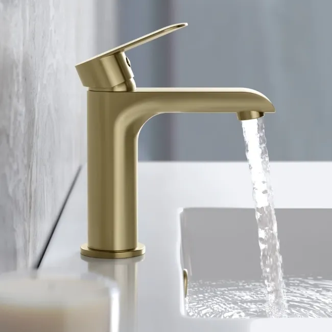 Tay Brushed Brass Basin Mixer Tap