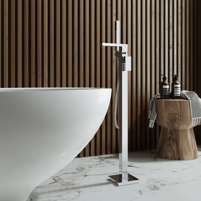 Lea Chrome Freestanding Bath Shower Mixer Tap