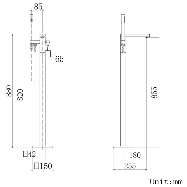 Lea Chrome Freestanding Bath Shower Mixer Tap