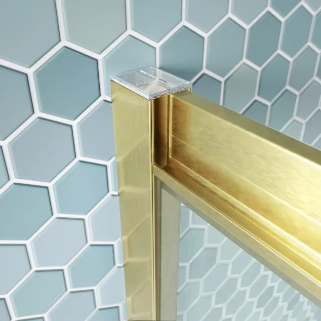 London Brushed Brass 6mm Corner Entry Shower Enclosure 800x800mm