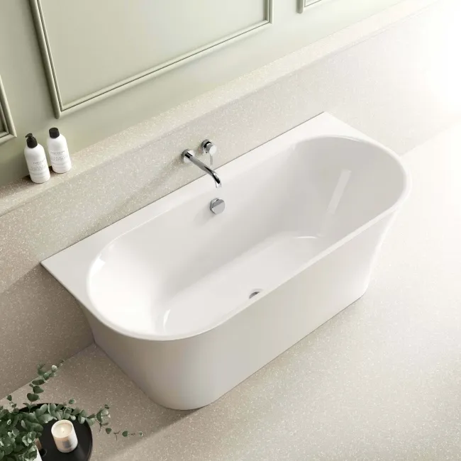 Camden 1550mm Curved Back To Wall Bath
