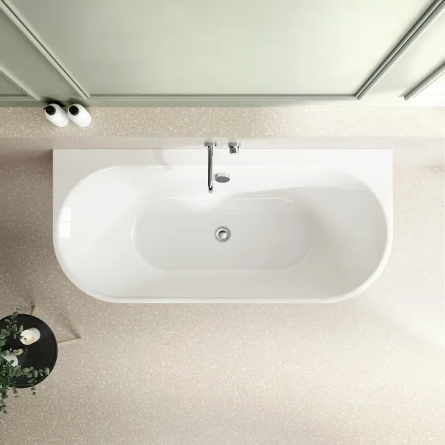 Camden 1550mm Curved Back To Wall Bath