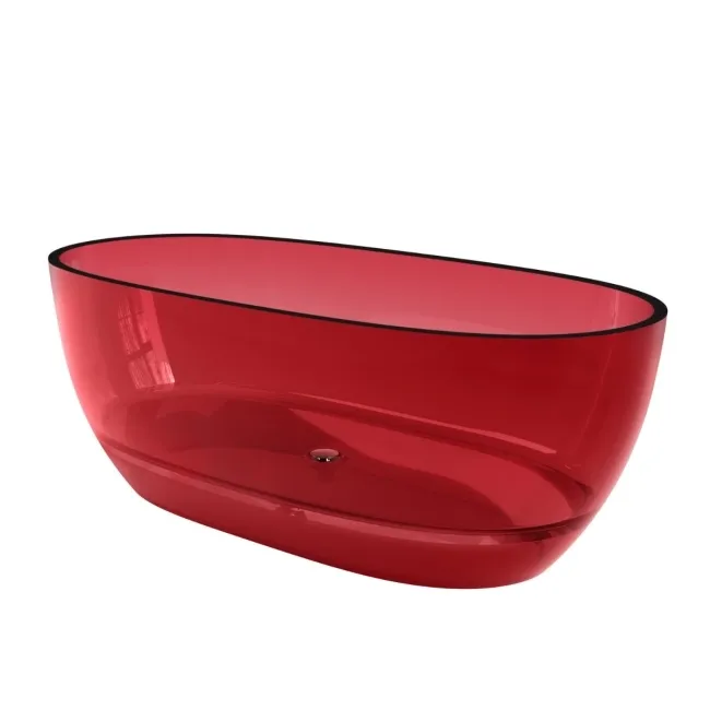 Soho 1700mm Transparent Red Freestanding Bath