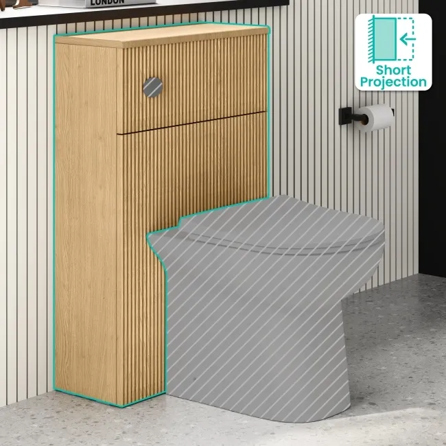 Sicily Fluted Country Oak 500 Toilet Unit