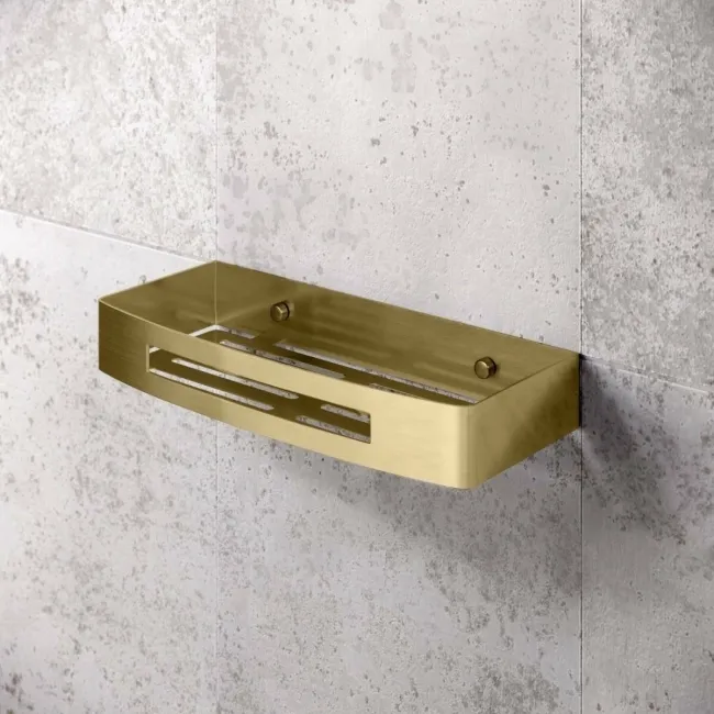 Ivy Brushed Brass Soap Basket