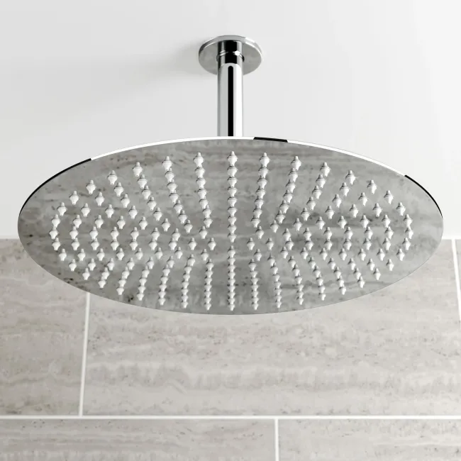 Ballina Premium Ceiling Chrome Round Thermostatic Shower Set - 300mm Head & Slider Shower