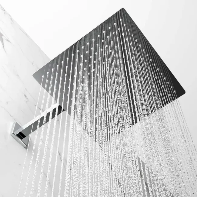 Galway Premium Chrome Square Thermostatic Set - 300mm Head, Hand Shower & Body Jets