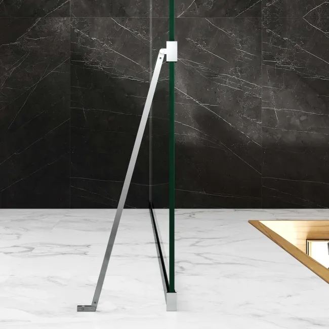 Copenhagen Easy Clean 8mm Wet Room Shower Glass 800mm & 250mm Pivotal Return Panel