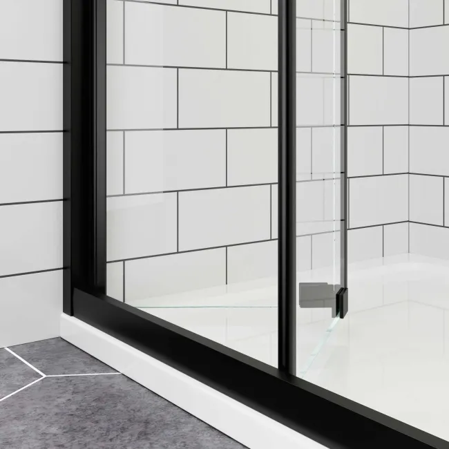 London Matt Black 6mm Bifold Shower Enclosure 900x700mm