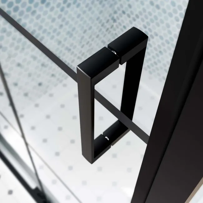 London Matt Black Grid 6mm Bifold Shower Enclosure 700x700mm