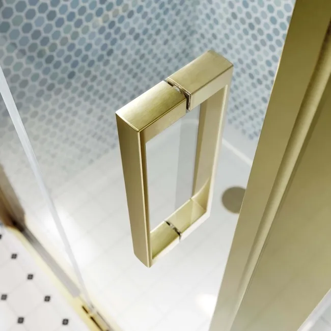 London Brushed Brass 6mm Bifold Shower Enclosure 1000x700mm