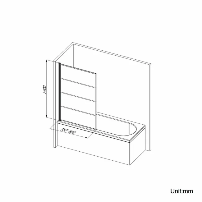 Abingdon 1700 Roll Top Shower Bath - White Ball Feet & 6mm Easy Clean Matt Black Grid Screen