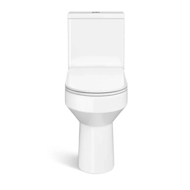 Denver Rimless Comfort Height Close Coupled Toilet With Soft Close Slim Seat