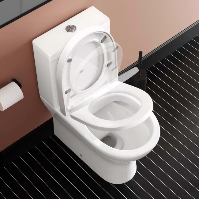 Orlando Rimless Fully Back to Wall Close Coupled Toilet With Soft Close Seat