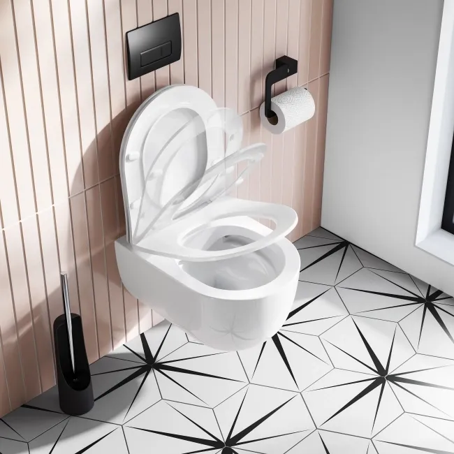 Tulsa Rimless Wall Hung Toilet With Premium Soft Close Slim Seat