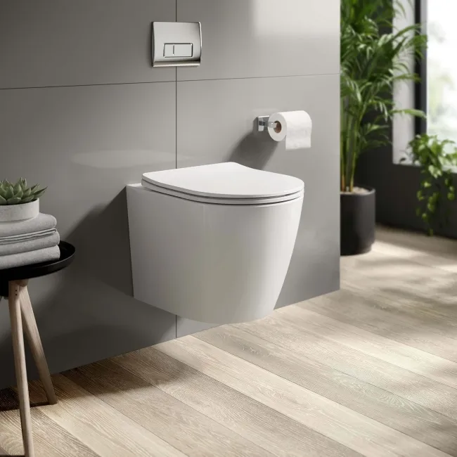 Utah Rimless Wall Hung Toilet With Premium Soft Close Slim Seat