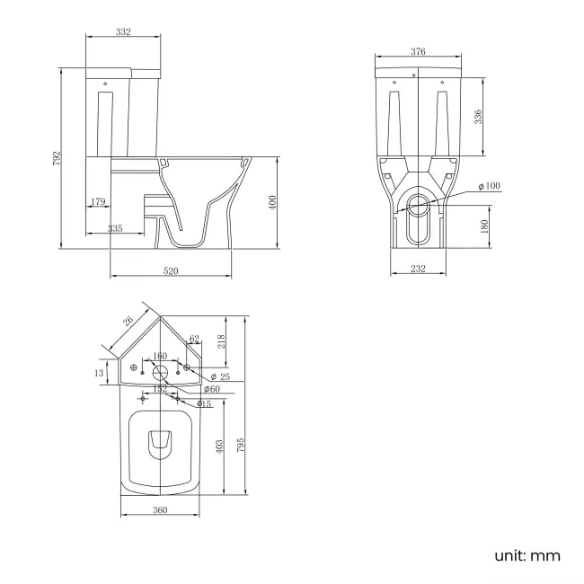 Atlanta Fully Back to Wall Close Coupled Corner Toilet With Soft Close Seat