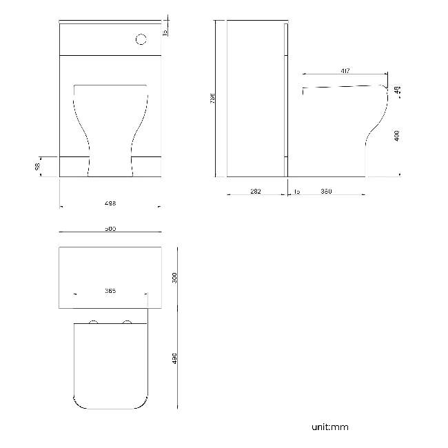 Quartz Stone Grey Back To Wall Unit and Atlanta Toilet