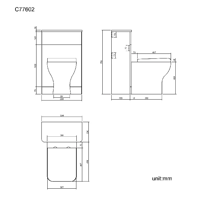 Corsica Curved Storm Grey Slimline Back To Wall Unit and Atlanta Toilet