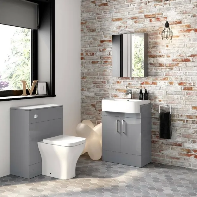Harper Stone Grey Back To Wall Unit And Atlanta Toilet