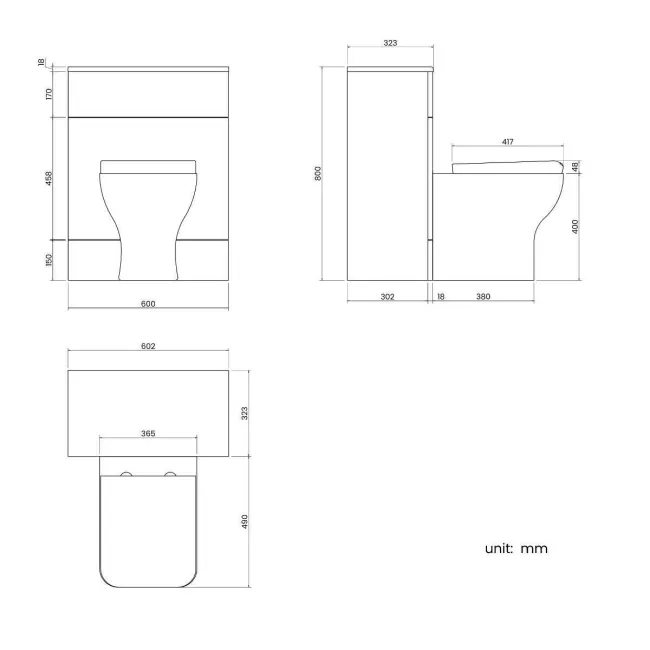 Harper Stone Grey Back To Wall Unit And Atlanta Toilet