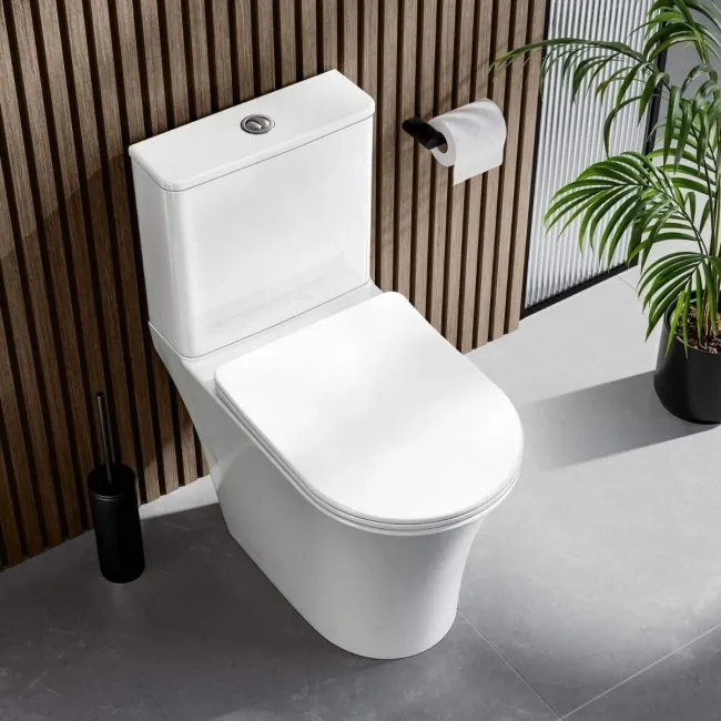 Tucson Rimless Close Coupled Toilet With Premium Soft Close Slim Seat