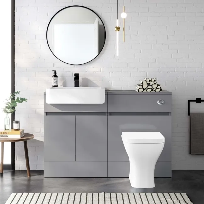 Foster Stone Grey Back To Wall Unit and Atlanta Toilet