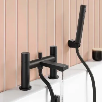 Tyne Matt Black Bath Filler & Handheld Shower