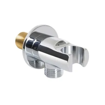Chrome Round Shower Outlet with Bracket