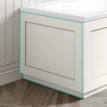 Traditional Cotton White Wooden Bath End Panel 680mm