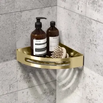 Ivy Brushed Brass Corner Soap Basket
