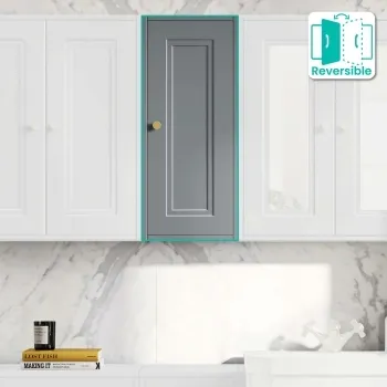 Dove Grey Wall Hung Cabinet 700x300mm - Brushed Brass Accents