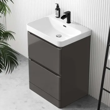 Corsica Tungsten Grey Basin Drawer Vanity 600mm