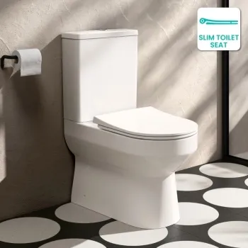 Miami Rimless Close Coupled Toilet With Slim Soft Close Seat