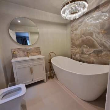 Mollie Brushed Brass Round Bathroom Mirror 800mm