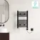 Naples Electric Premium Matt Black Straight Heated Towel Rail 650x400mm